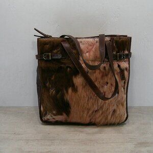 Roberta Gandolfi Handcrafted Italian luxury Leather "hair-on-hide Shoulder bag